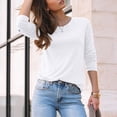 thumbnail image 4 of SUNBS Long Sleeve Shirts for Women Casual Work Tops Crewneck Blouses Loose Fit Clothes Trendy, 4 of 7