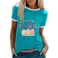 thumbnail image 2 of Edvintorg Easter Tshirts Shirts For Women Summer Cute Bunny Print Round Neck Short Sleeves Tops Loose Fit Basic Blouse Easter Gifts On Clearance, 2 of 5