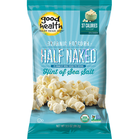Good Health Half Naked Organic Popcorn with a Hint of Sea Salt Oil 3.5 oz. Bag (4