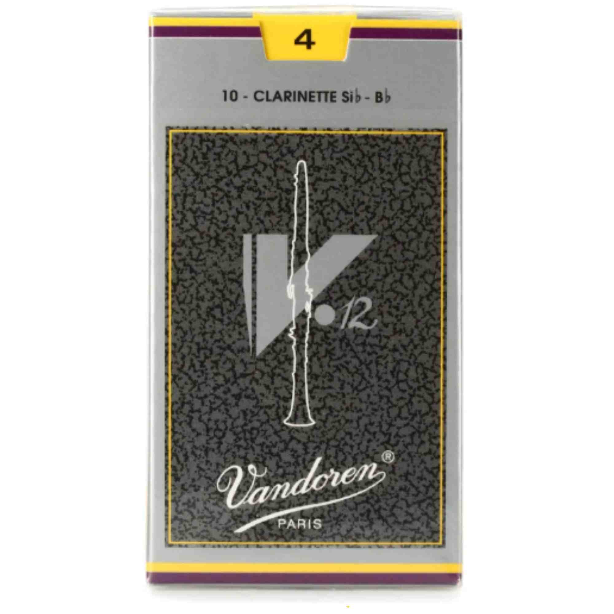 Vandoren Bb Clarinet V.12 Reeds Strength #4; Box of 10