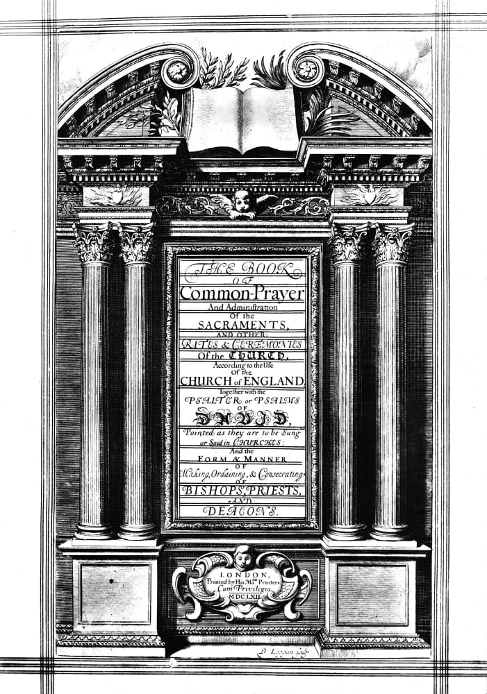 18 x 24 Book Of Common Prayer Ntitle Page Of The First Edition Of The Final Text Of The Book Of Common Prayer London 1662 Engraved By David Loggan Poster Print by