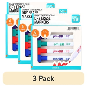 Pen+Gear Magnetic Dry Erase Markers, Fine Tip, 6 Count