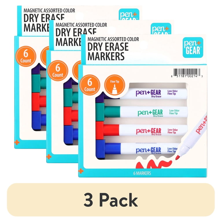 Pen+Gear Magnetic Dry Erase Markers, Fine Tip, 6 Count photo 1