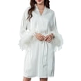 thumbnail image 1 of VISgogo Vestido de Dormir para Mujer, Pijama de Noche de Cintura Alta de Color Sólido de Terciopelo Ropa de baño para el baño VISgogo  moda, 1 of 8