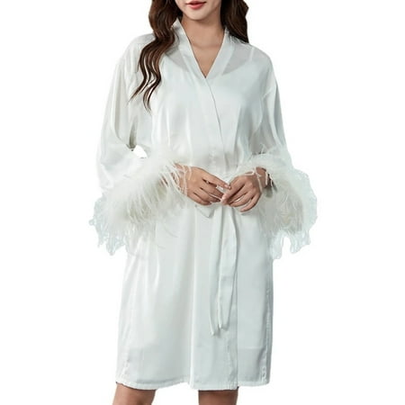 

Womens Midi Bath Robe Plush Soft Fleece Bathrobes Nightgown Ladies Pajamas Sleepwear Housecoat