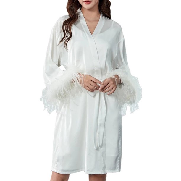 VISgogo Vestido de Dormir para Mujer, Pijama de Noche de Cintura Alta de Color Sólido de Terciopelo Ropa de baño para el baño VISgogo moda