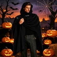 thumbnail image 5 of Men Medieval Corduroy Hooded Cloak with Adjustable Brooch, Renaissance Costume Cape for Halloween Ren Faire, 5 of 7
