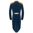 thumbnail image 4 of Eandarui Mens Circus Ringmaster Tailcoat Costume Long Sleeve Showman Tassel Jacket for Halloween Dark Blue L, 4 of 6