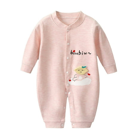 

Infant Girls Pajamas Round Neck Long Sleeve Rompers Cartoon Onesies Sleepwear Loungewear Pajamas Set for Girls 0M-3M