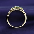 thumbnail image 6 of AFFY Oval Shape Simulated Green Peridot Three Stone Ring in 14k Yellow Gold Over Sterling Silver Ring Size - 4.5, 6 of 6