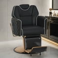 thumbnail image 2 of BarberPub Reclining Barber Chair, Two Sides Levers Salon Chair, Faux Leather, 2 of 11