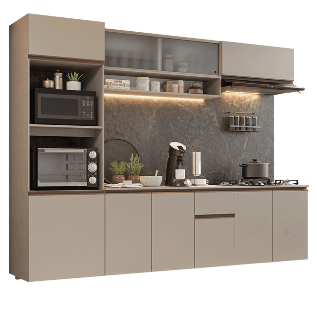 Cocina Integral Completa Modular Madesa Nice 260cm Crema 11