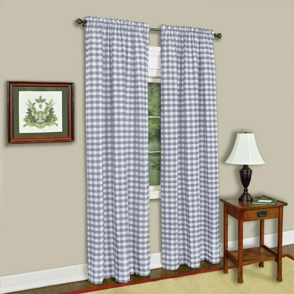 Ergode Buffalo Check Window Curtain Panel - 42x95 - Grey