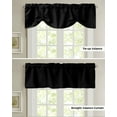 thumbnail image 5 of Fsddascl Black Tie Up Valance Curtains for Windows, Kitchen Curtains Window Treatments, Pure Black Short Window Shades Valances for Bedroom Bathroom Cafe 42"x18", 5 of 7
