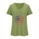 thumbnail image 3 of Camisetas Casuales de las Mujeres Gradiente Día de la Independencia Impreso Cuello Redondo, Blusa de Manga Corta para Diario, Fiesta Y Primavera Verano, 3 of 5