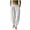 .White, variant on Linen Pants for Women Cotton Elastic Waist Harem Pant Loose Fit Dressy Casual Lounge Trousers with Pockets Navy M