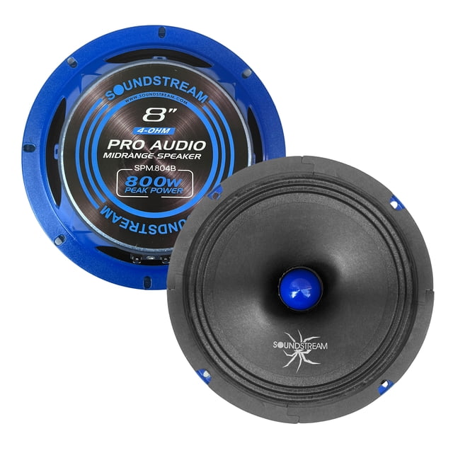 Par Bocinas 8 Pro Audio Soundstream Spm.804b Medio Rango Con Bala 800w Max 250w Rms 4 Ohm Alta Potencia