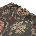 thumbnail image 3 of Vintage Red Gold Flower Pattern Shower Curtains with 12 Hooks Waterproof Bathroom Decor 66" x 72", 3 of 6