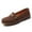 Brown, variant on Women's Casual Loafers Slip On Leather Shoes Lightweight Casual Walking Shoes Female Moccasins Classic Penny Loafer Flats Boat Shoes