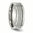 thumbnail image 4 of Stainless Steel Polished w/ Grey Carbon Fiber Inlay 8mm Band, 4 of 10