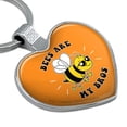Bees Are My Bros Funny Humor Keychain Heart Love Metal Key Chain Ring ...