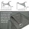 thumbnail image 6 of ODOMY Rectangle Outdoor Waterproof Oxford cloth 3*3m UV Sun shade sails Carport Awning Pergola, 6 of 9