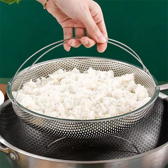 Steamer Basket with Steaming Rack, 9.64 Inch Food Grade Stainless Steel Steaming Net with a Support Frame for Food Steaming (1 Pcs)