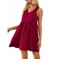 thumbnail image 2 of LELINTA Womens Summer Sleeveless Dress Casual V Neck Sundress Swing Tank Beach Dresses Casual Loose Flowy Swing Shift Dresses, Black/ Green/ Navy Blue/ Wine Red/ Caramel, S-2XL, 2 of 5
