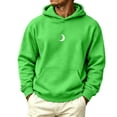 thumbnail image 2 of Mens Sweatshirts Hoodies Cameland Men's Crew Neck Long Sleeve Solid Color Hooded Sweatshirt Front Pockets Green,XL, 2 of 6