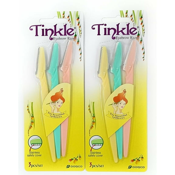 Dorco Tinkle Eyebrow Razor Trimmer Shaver 2pk of 3pcs (6 blades)