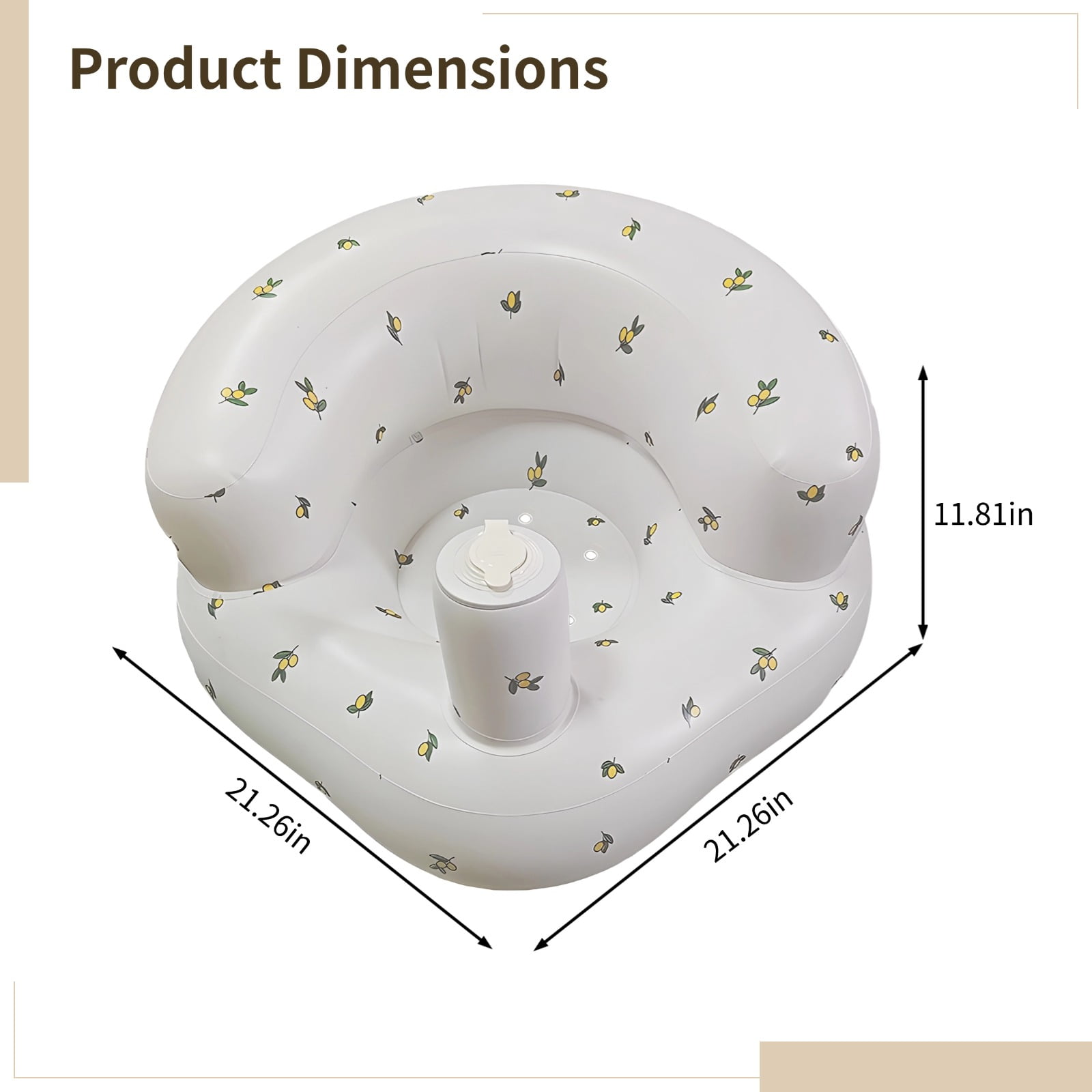 Inflatable Sitting Chair, PVC Seat for 3-36 Months, Soft and Stable, Adjustable for Sitting Up, Anti-Slip Base, Portable for Travel, Picnic, and Beach