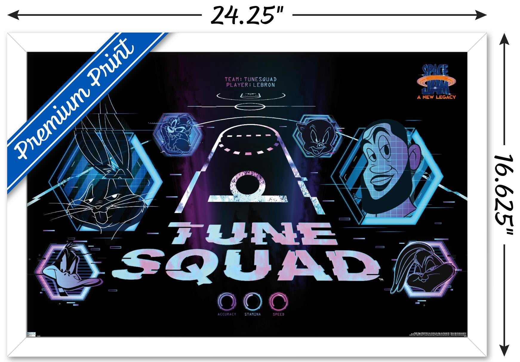 Space Jam: A New Legacy - Half Court Wall Poster, 14.725" x 22.375", Framed
