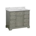 thumbnail image 5 of Aria 42" Bathroom Vanity with Weathered Gray Cabinet and Carrara Marble Top, 5 of 6