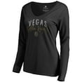 thumbnail image 2 of Women's Black Vegas Golden Knights Graceful Long Sleeve V-Neck T-Shirt, 2 of 3