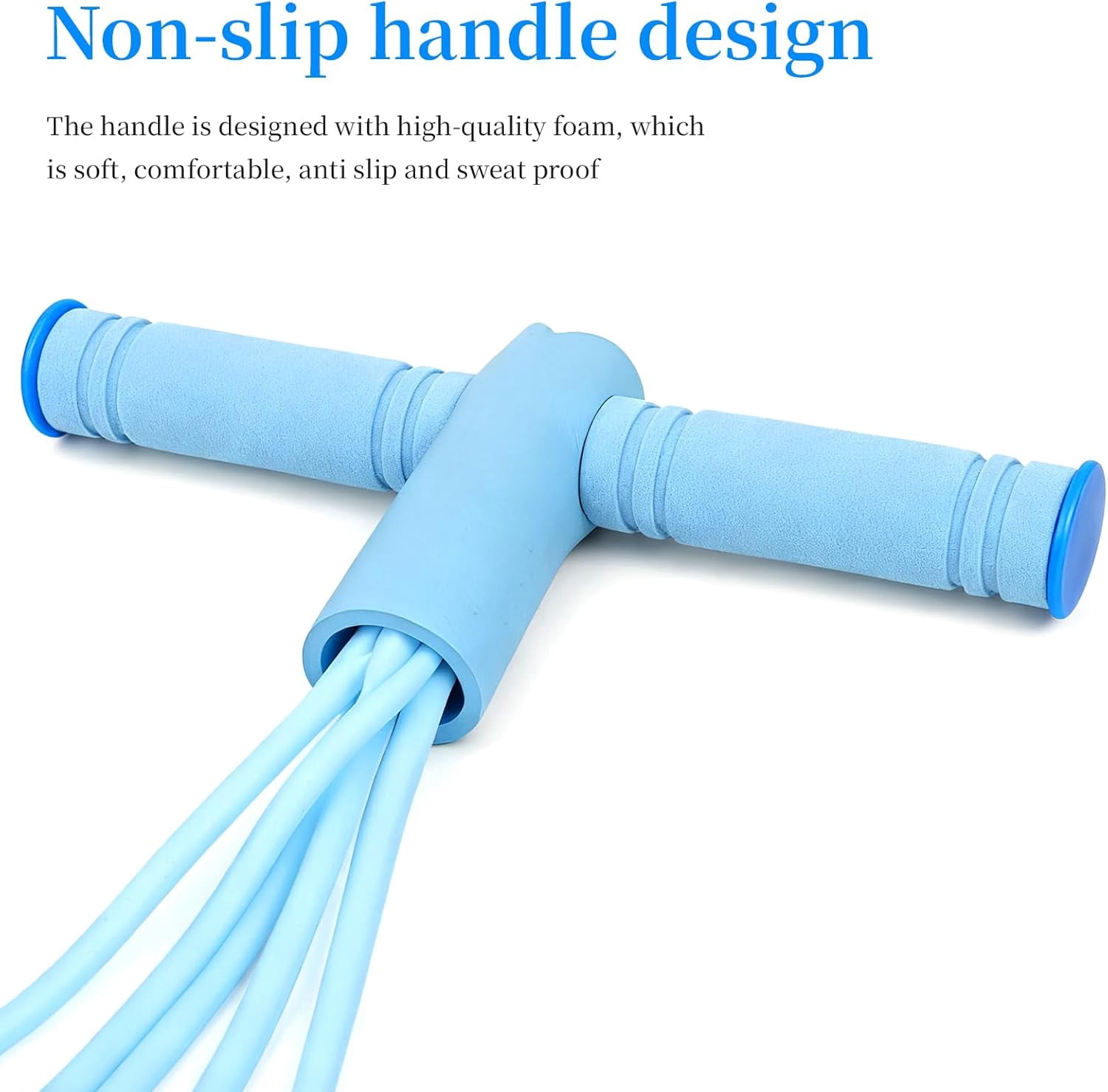 2 Pack 8-Tube Pedal Resistance Bands, Elastic Sit-Up Pull Rope with Handles for Abdomen, Waist, Arm and Leg Stretching, Home Gym Fitness Workout