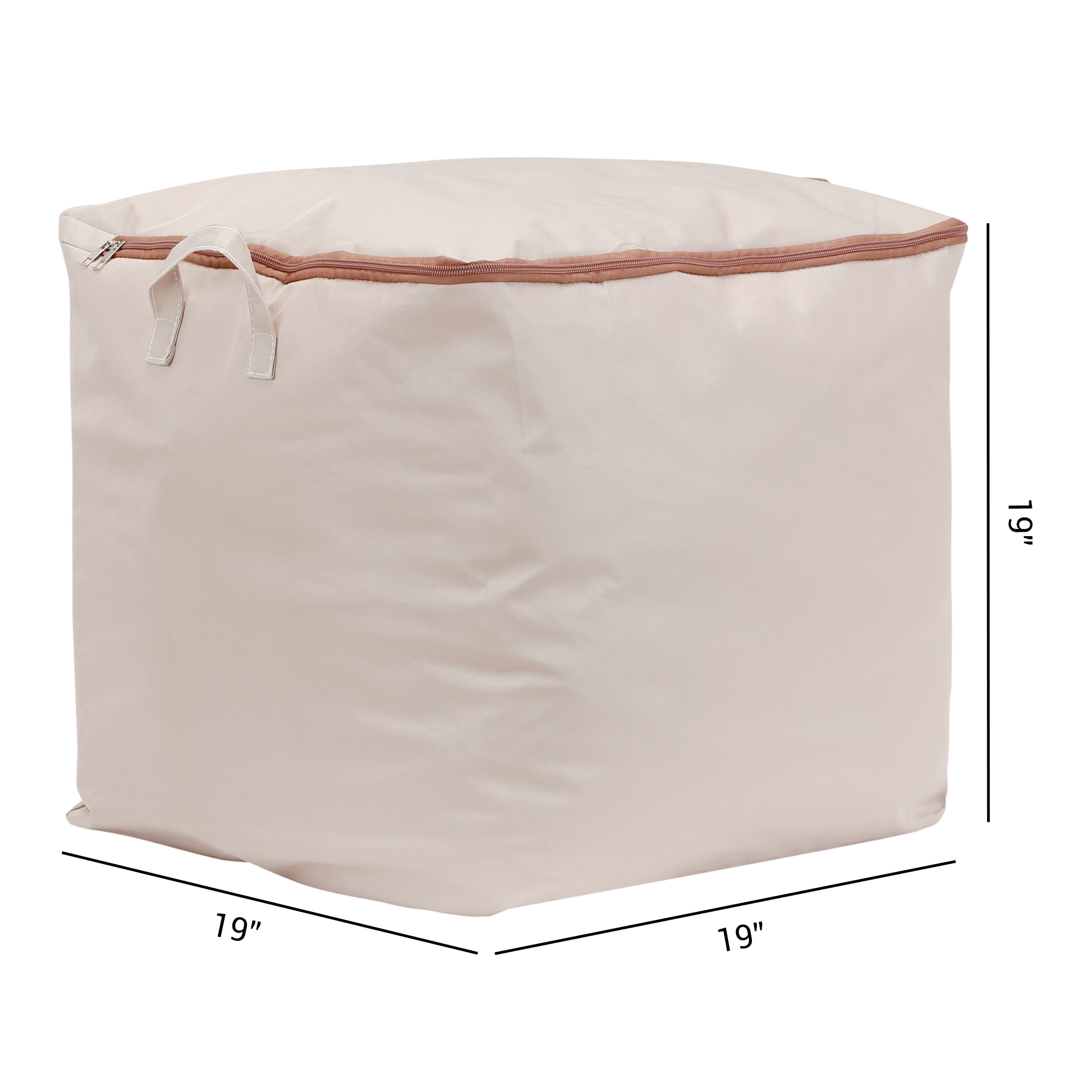 Unique Bargains Foldable Storage Bags w Handles for Closet Organizers Kakhi 19x19x19in