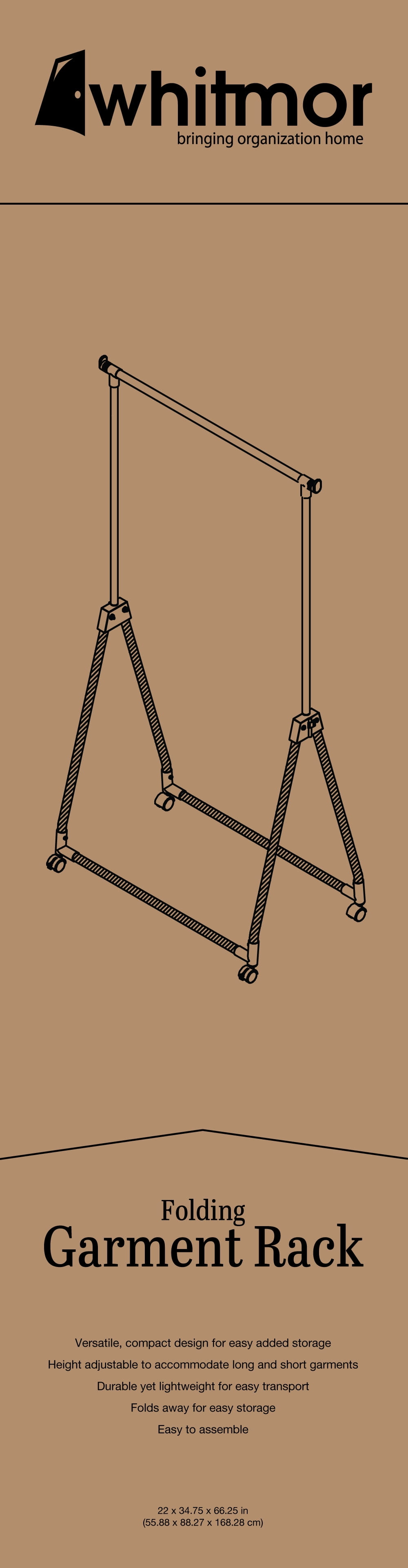 rack room shoes 10 off 75 on Whitmor Foldable Garment Rack Rolling Clothes Rack Adjustable Height Silver 22 X 34 75 X 66 25 Walmart Com Walmart Com