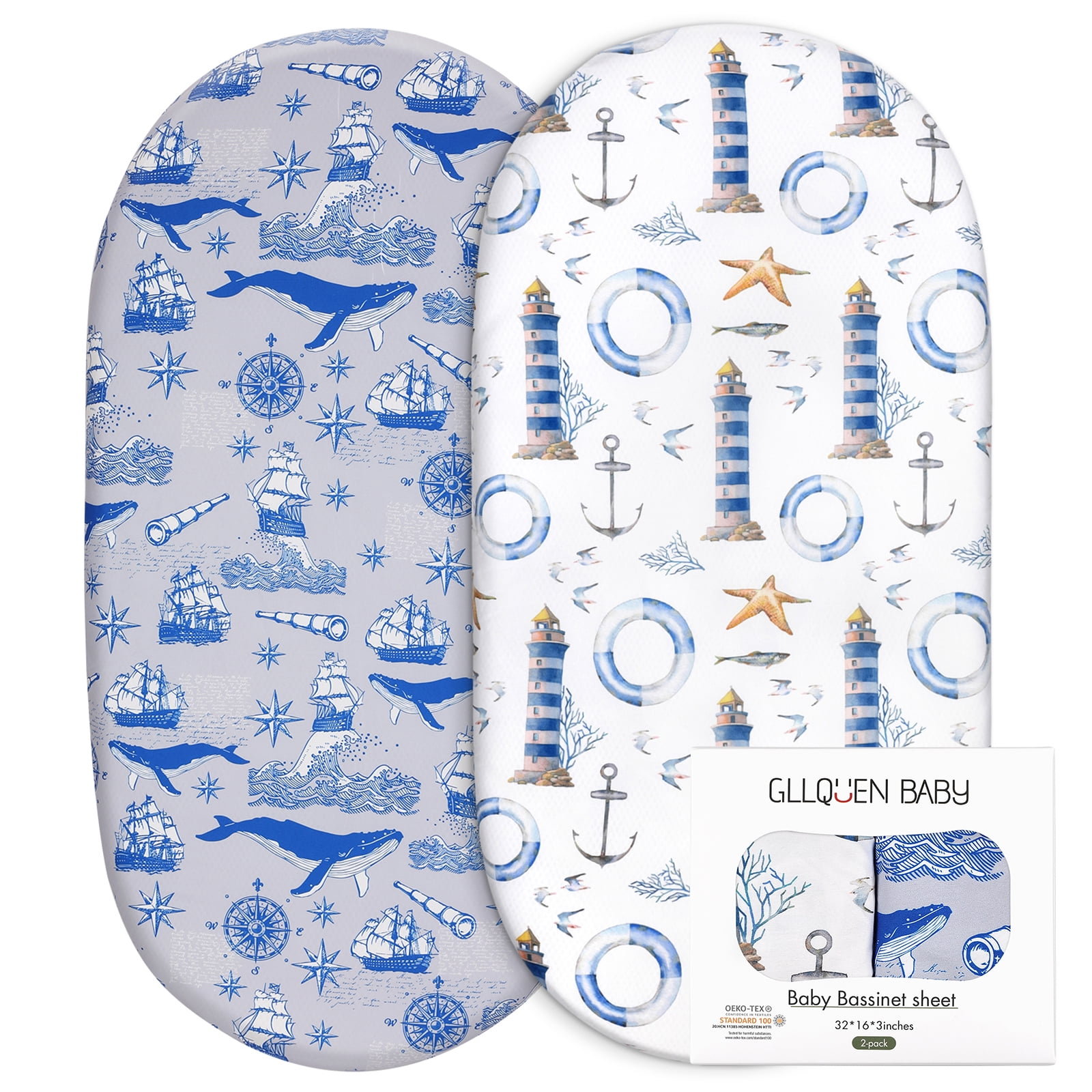 Gllquen Baby Crib Sheets Set, Breathable Cozy Fitted Mattress