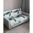 thumbnail image 3 of Sea Turtle Teal Blue Sofa Couch Cushion Covers Washable, Removable Stretchable Sectional Couch Covers, Summer Coastal Ocean Wood Grain Slipcovers for L & T Shape Sofa Furniture Protector S Size 1 pc, 3 of 7