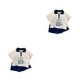 thumbnail image 3 of Guardurnaity Brothers Disfraces Estilo coreano Jersey Turn-down Collar Tops Pantalones cortos sólidos Lindos trajes de manga corta Vestidos Ropa Type5 NO5, 3 of 6