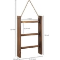 thumbnail image 2 of MyGift Rustic Wood Wall-Hanging Towel Rack Ladder, Brown, 2 of 8