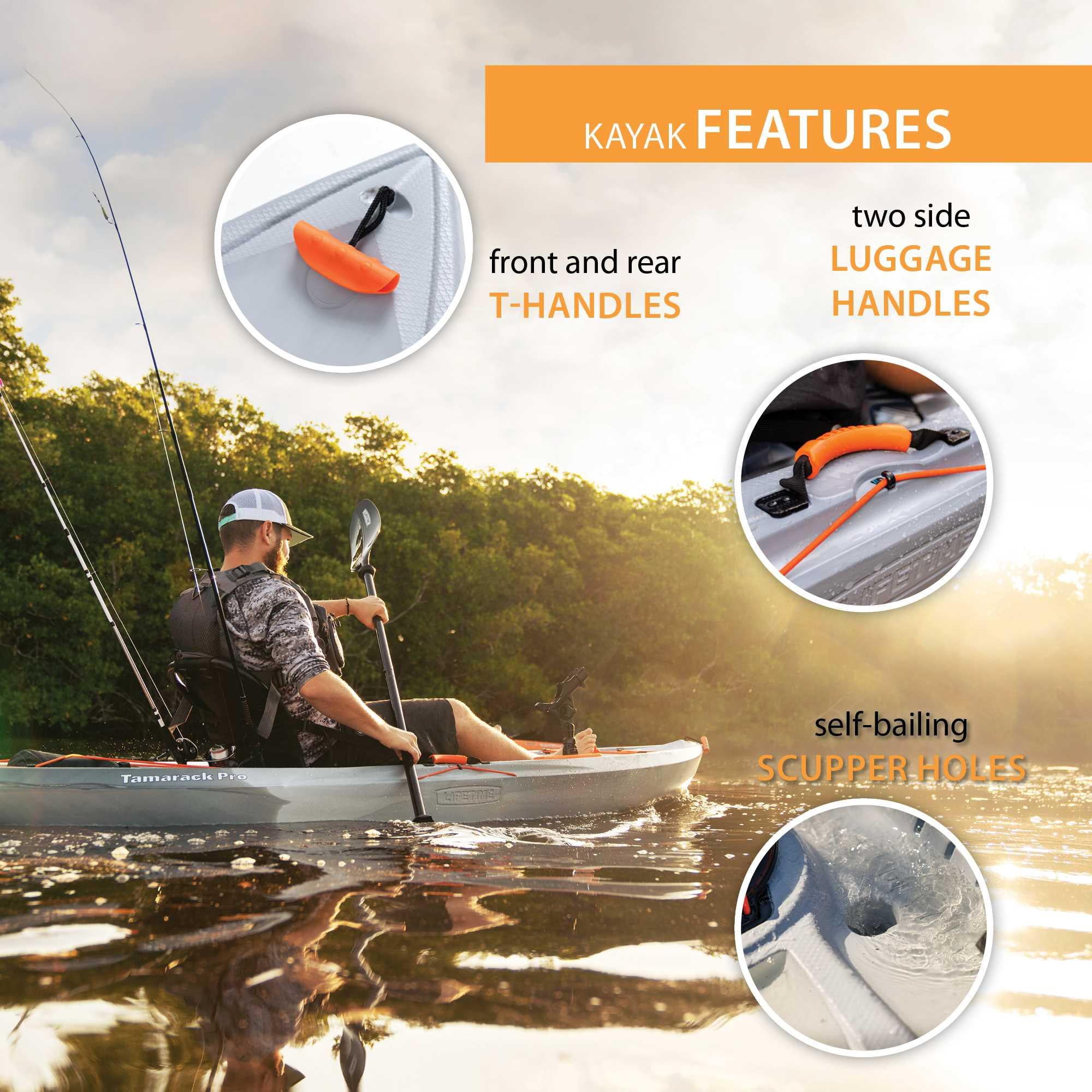Lifetime Tamarack Pro-Comfort 10 ft 3 in Sit-On-Top Kayak, Moss Fusion (91342)
