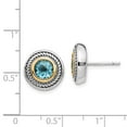 thumbnail image 3 of Sterling Silver w/14k Blue Topaz Earrings, 3 of 3
