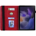 thumbnail image 3 of Case for Samsung Galaxy Tab A8 10.5" 2022 SM-X200/X205, Multi-Angle Viewing Folio Stand Smart Shell Embossed Pattern PU Leather Cover with Auto Sleep/Wake Pencil Holder Card Slot Case, Red, 3 of 15
