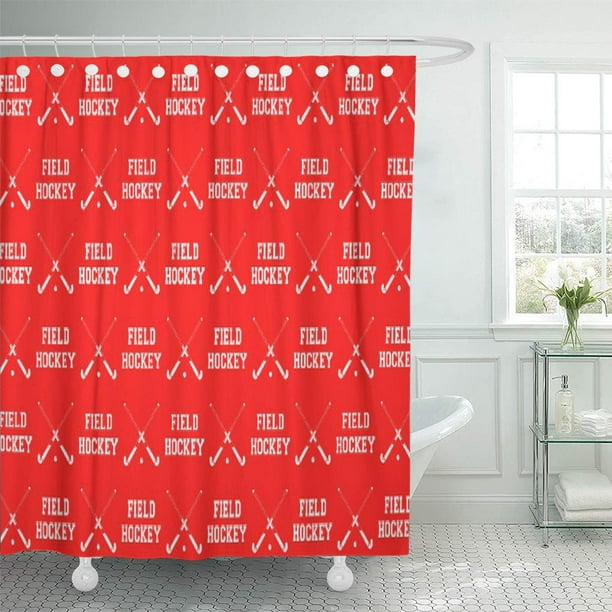 YUSDECOR Stick Red Field Hockey Woman Girls Team Sports Goal Bathroom Decor  Bath Shower Curtain 66x72 inch 