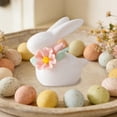 thumbnail image 2 of SLYNSHome Ceramic Rabbit Figurines Easter Pink Bunny Flowers Decorations for Home, Tabletop Ornament, 2 of 7