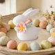 thumbnail image 1 of Uuiauoio 1 pc Mini Ceramic Rabbit Figurines, Porcelain Easter Bunny Decorations for Home, Tabletop Ornament, Tea Ceremony Pet, 1 of 6