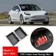 thumbnail image 2 of TPE Under Seat Storage Box For Tesla Model Y 2021-2024 Center Console Organizer Bins Front Backseat Bag Trash Tray, 2 of 7