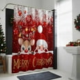 thumbnail image 4 of Red Christmas Bathroom Shower Curtain Cute Santa Claus Deer Winter Snowflake Waterproof Washable Shower Curtains for Bathtub Bath Decor with Grommets and Hook 54 X 78 Inch, 4 of 8