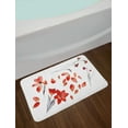 thumbnail image 2 of Floral Bath Mat, Autumn Flowers and Leaves Petals Illustration in Watercolors Painting Artwork, Non-Slip Plush Mat Bathroom Kitchen Laundry Room Decor, 29.5 X 17.5 Inches, Red Purplegrey, Ambesonne, 2 of 2